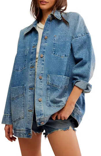 Free People Avery Denim Chore Jacket in Got The Blues at Nordstrom Rack, Size Large | Nordstrom Rack