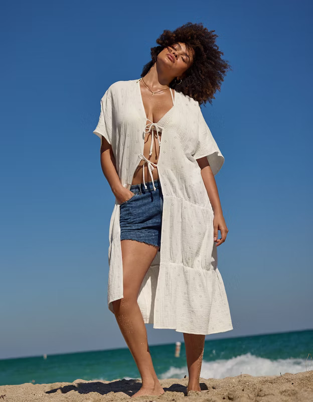 Aerie Tiered Ruffle Maxi Cape | Aerie