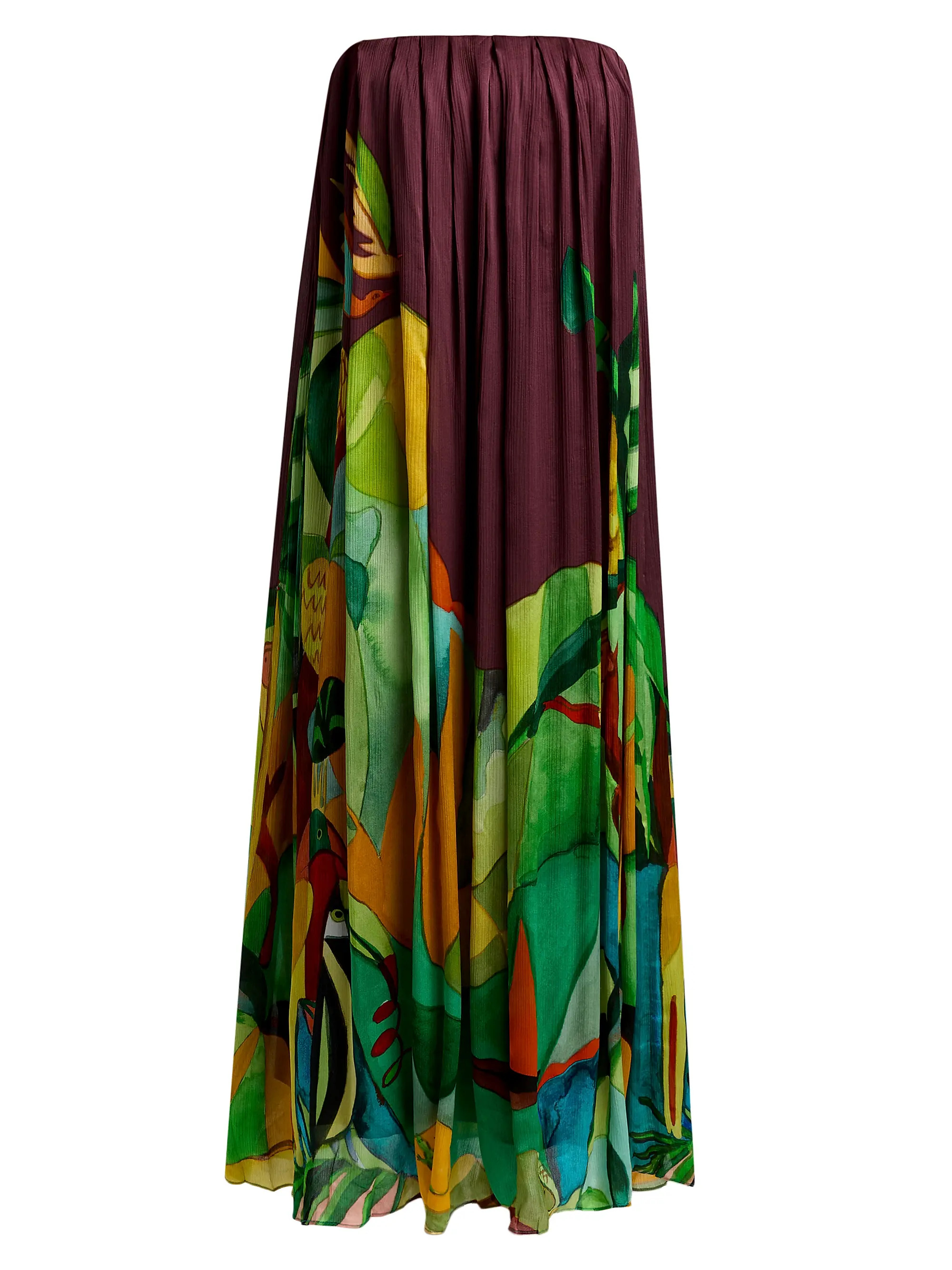 Mokshini Tropical Print Silk Strapless Midi-Dress | Saks Fifth Avenue