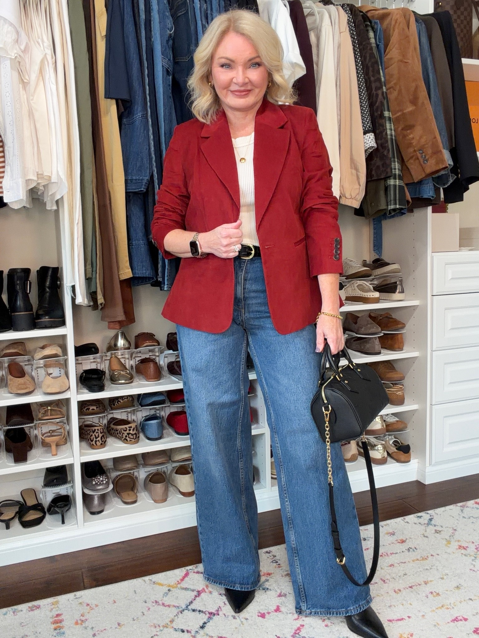 GORGEOUS red corduroy blazer from Free Assembly at Walmart! It’s lined and lightweight, perfect for layering. I’m wearing a Small. Jeans are Free Assembly also. Wearing 4 in those. 

Fall outfits
Fall outfits women over 40
Fall jackets
Wide leg jeans

#LTKootd #LTKOver40 #LTKPetite