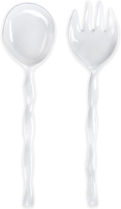 Ruffle Melamine Salad Servers, Set of 2; 1 Salad Spoon, 1 Salad Fork | Amazon (US)