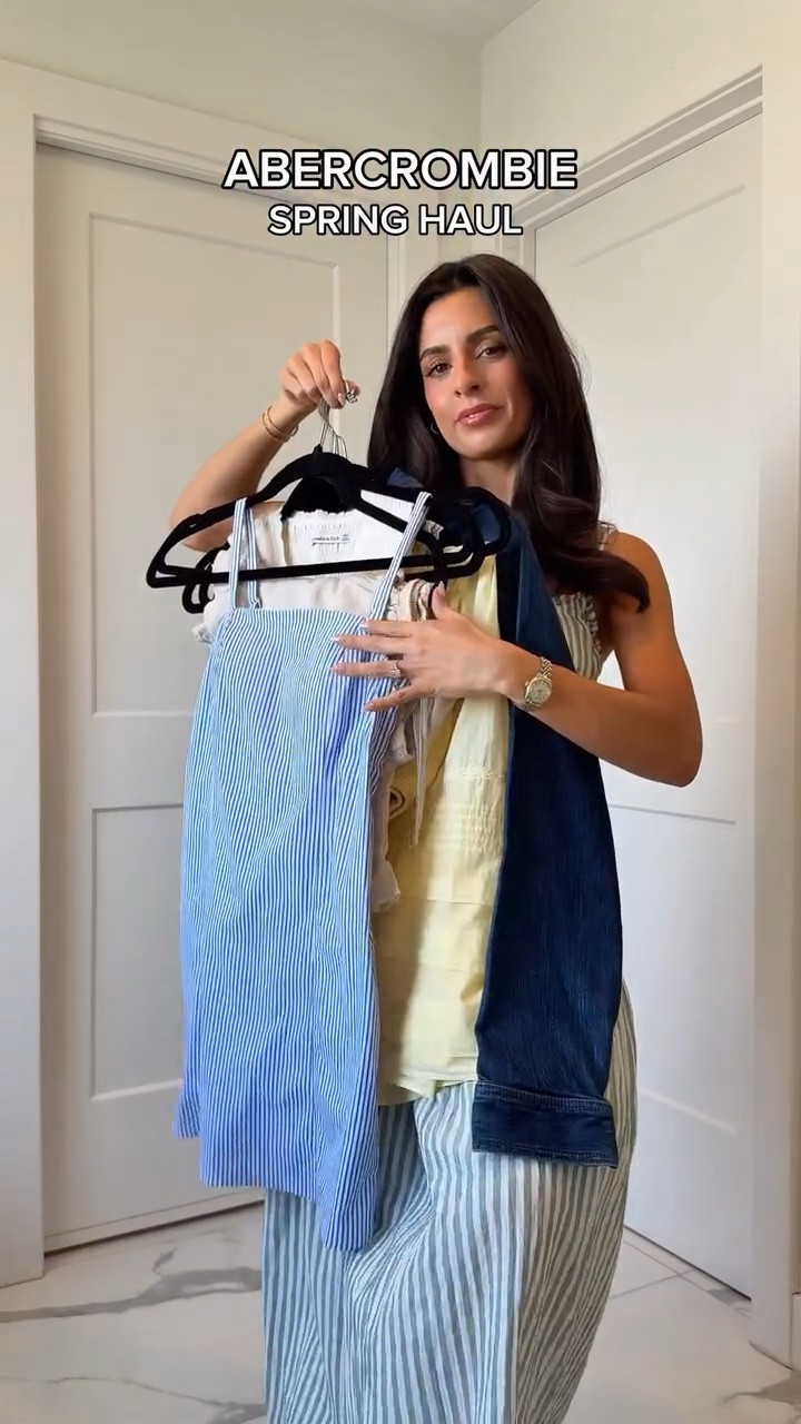 #abercrombiepartner New spring pieces from @abercrombie 🌼 

Abercrombie just dropped there new linen denim line that is so light weight and perfect for spring 

Sizes: 5”2
White denim : 24 short 
Tank: XXS
Jacket : XS 
Linen shorts : XS 
Cream top: XXS
Yellow set: XXS petite , XXS top
Stripe dress: XXS
Jumpsuit : XXS petite
.
.
.
#springstyle #tryonhaul #haul #abercrombie #abercrombiepartner 
spring style, spring outfits, spring dresses, spring denim, abercrombie denim , linen denim ,abercrombie style inspo

#LTKSaleAlert #LTKPetite #LTKootd