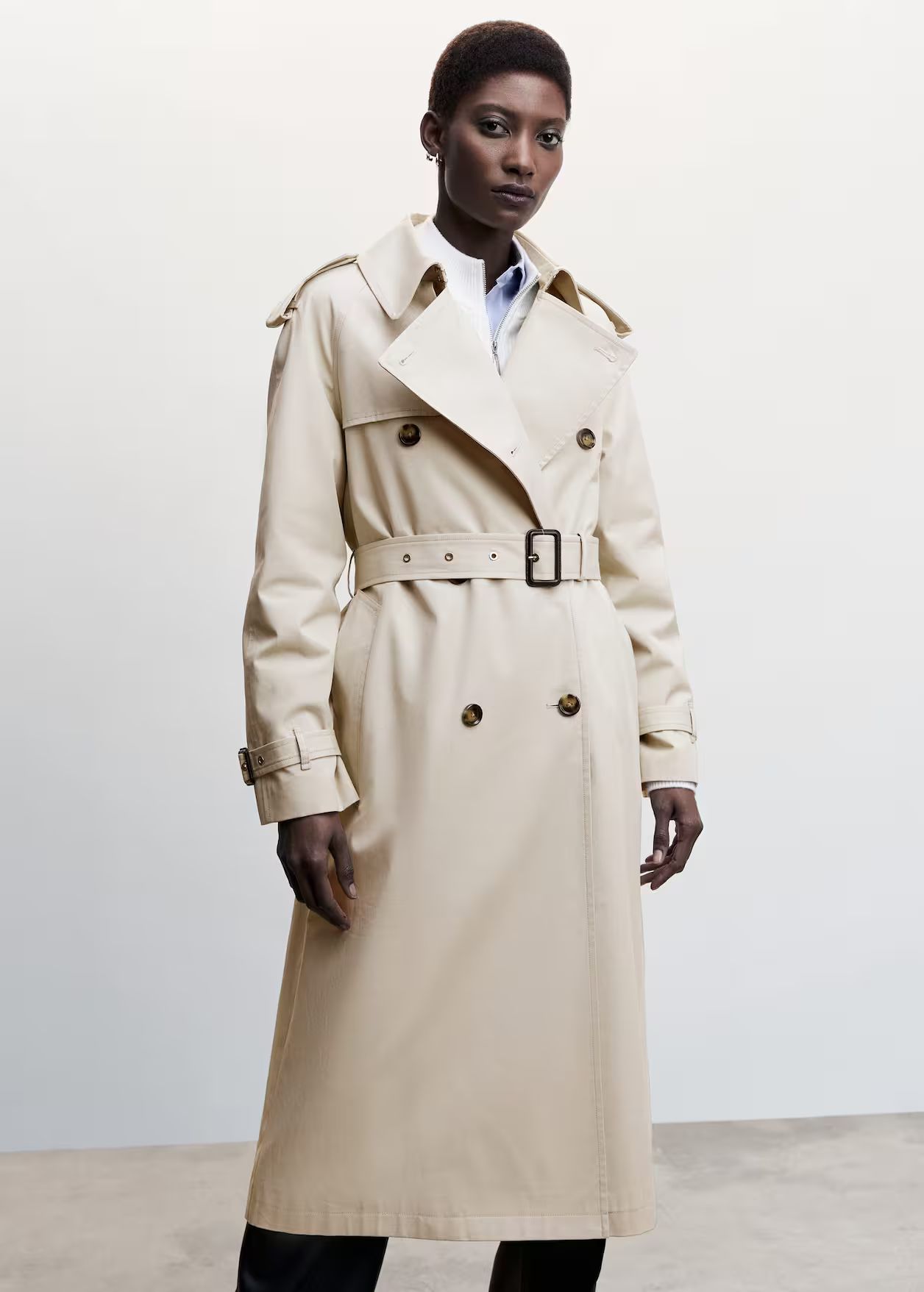 Cotton trench coat with belt -  Women | Mango United Kingdom | MANGO (UK)