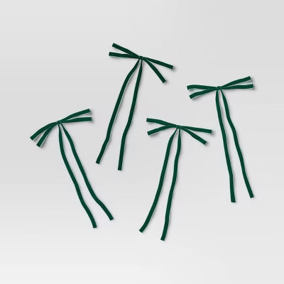 4ct Christmas Fabric Bows Emerald Green - Wondershop™ | Target