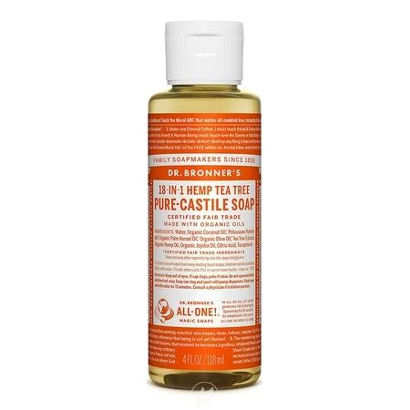 Dr. Bronner S Magic Soaps Organic Castile Liquid Soap Tea Tree 4 Ounce 1bottle | Walmart (US)