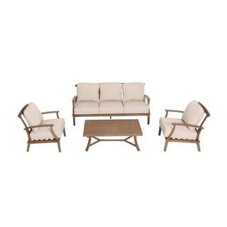 Nuu Garden 4-Pieces Aluminum Patio Conversation Set Sofa Set with Yellow Cushions-SAS094-KF - The... | The Home Depot