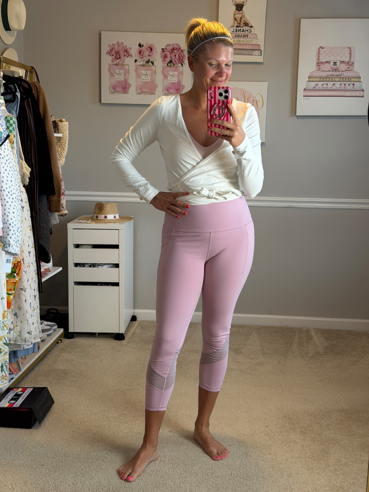 White active wrap top TTS
Pink 7/8 leggings with pockets TTs

#LTKMidsize #LTKOver40 #LTKActive