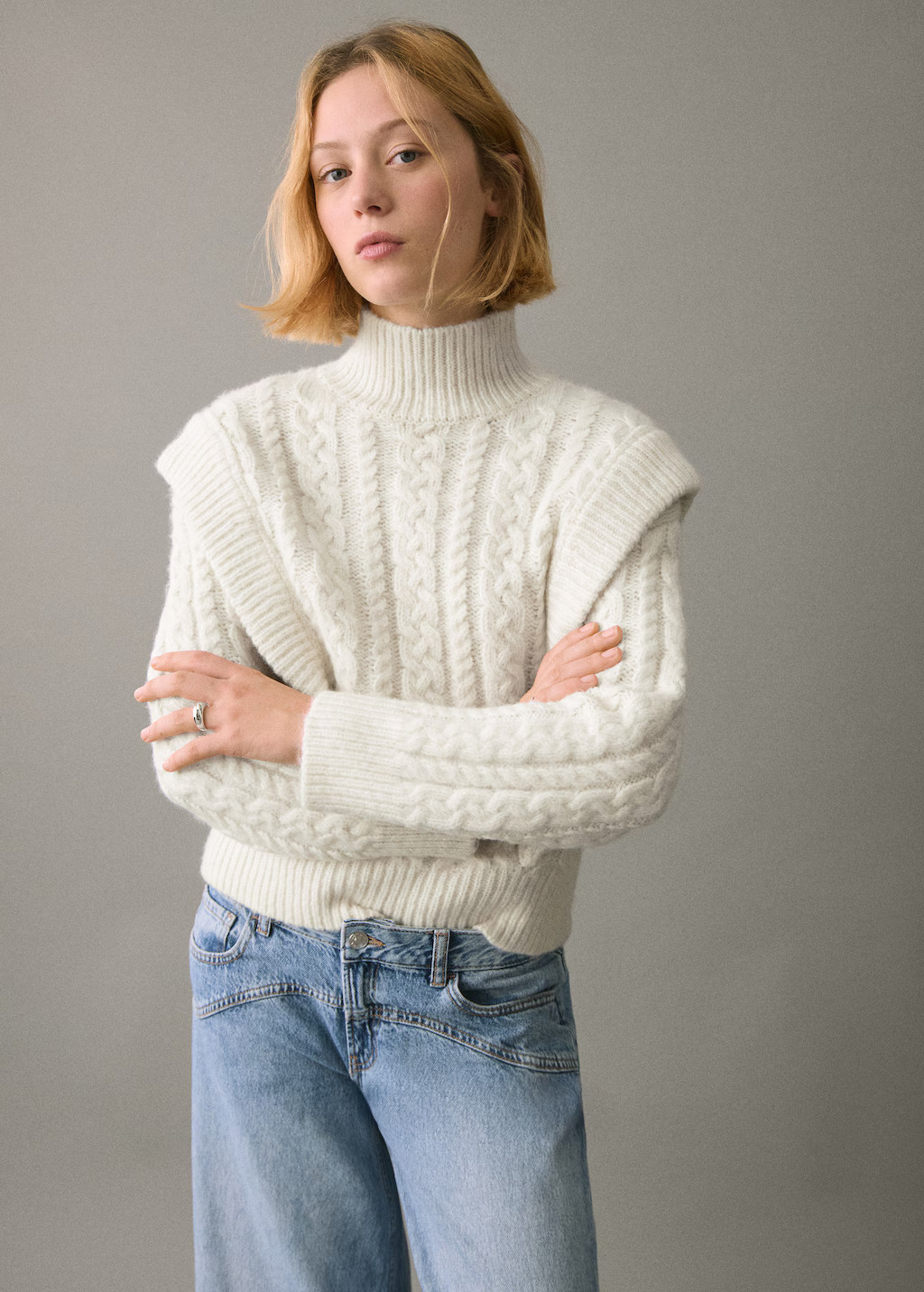 Knitted sweater with perkins neck - Teen | MANGO United Kingdom | MANGO (UK)