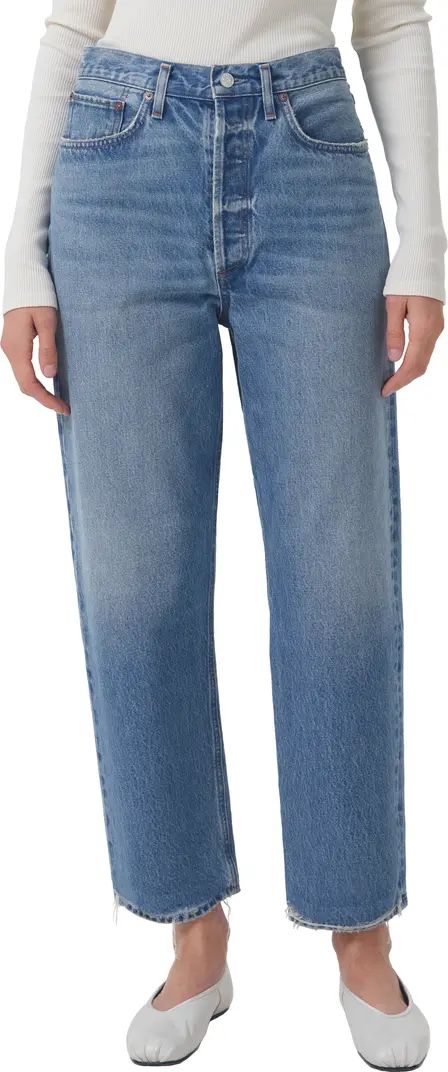 '90s Crop Loose Straight Leg Organic Cotton Jeans | Nordstrom