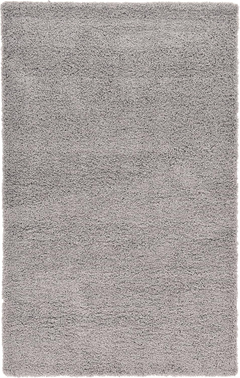 Unique Loom Solid Shag Collection Area Rug (5' 1" x 8' Rectangle Cloud Gray) | Amazon (US)
