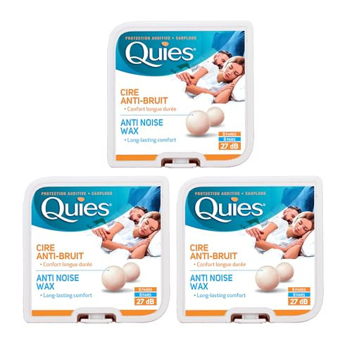 Quies Boules Natural Wax Earplugs 8 Pairs of Earplugs - Pack of 3 | Amazon (UK)