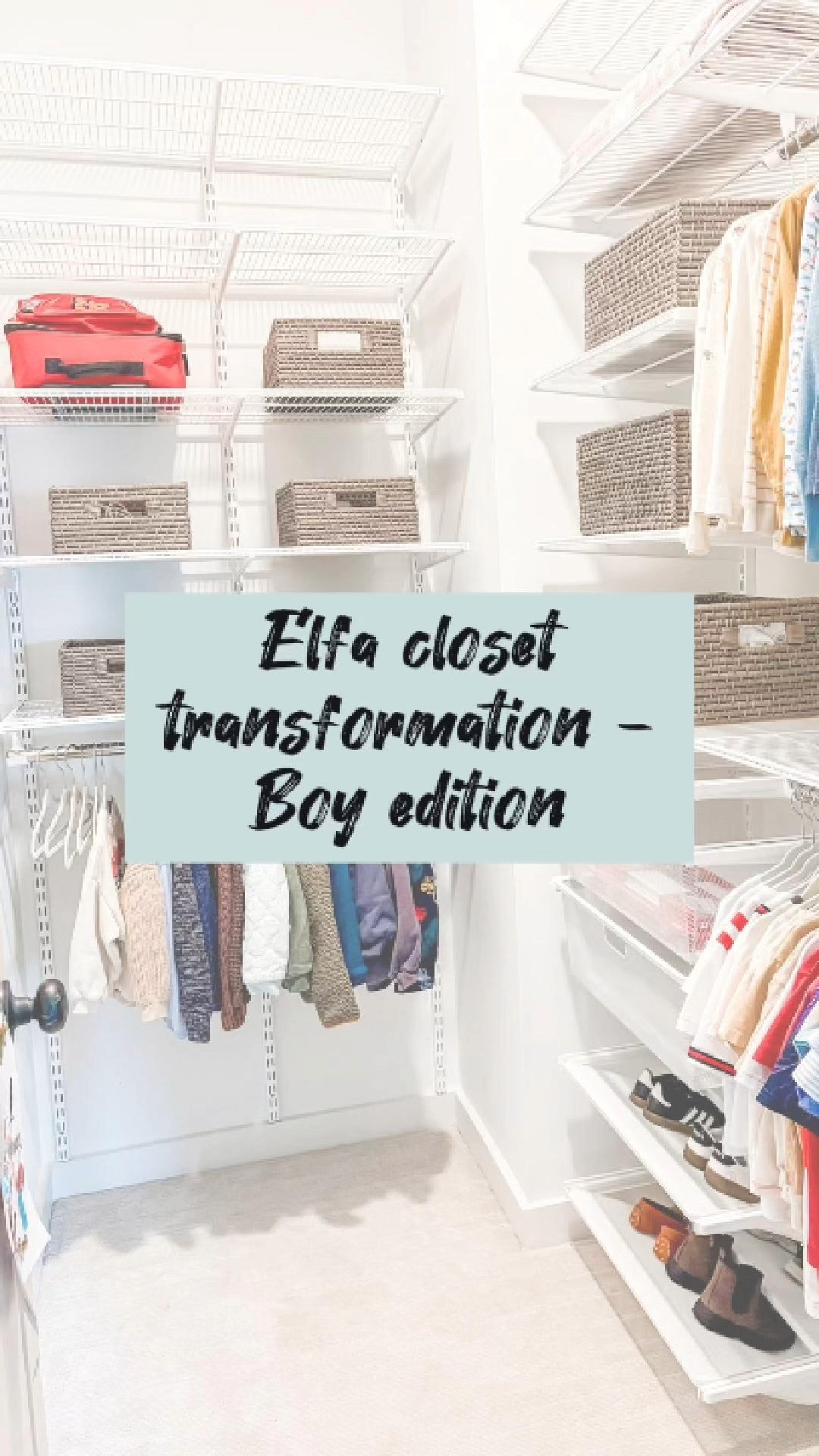 Another day, another closet transformation with this functional Elfa closet system! We took this little guy's closet from drab to fab. Once the systems are set up, they'll be able to grow with you and suit your needs for years to come.

Bonus points here as we were able to create storage for more than just his items (at least for now!). 

 