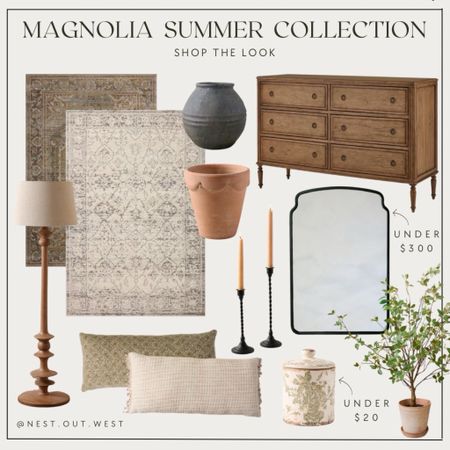 Magnolia, summer, home decor, furniture, mirror, dresser, lamp, pillows, rug

#LTKHome