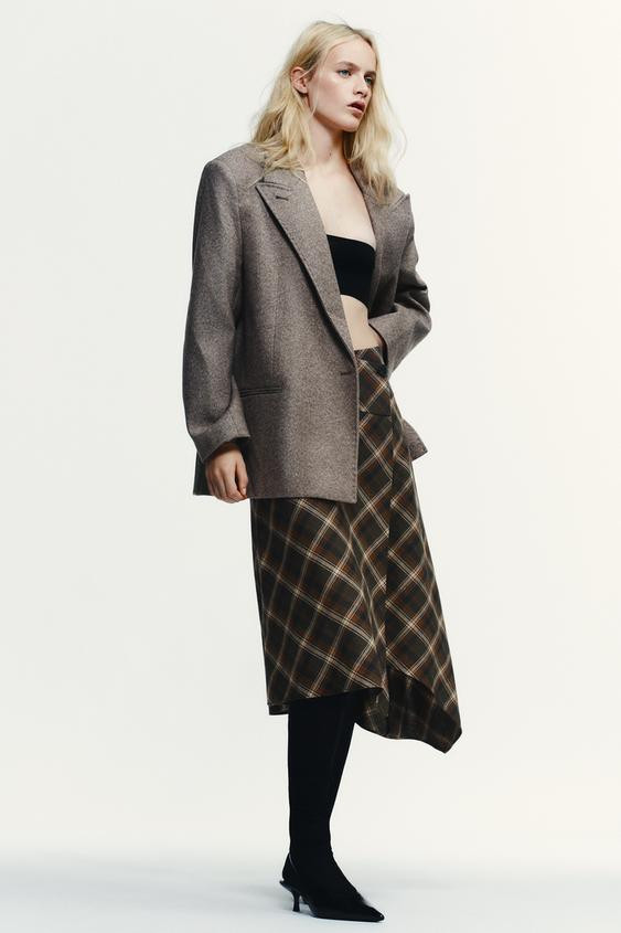 HERRINGBONE BLAZER WITH SHOULDER PADS | Zara Canada