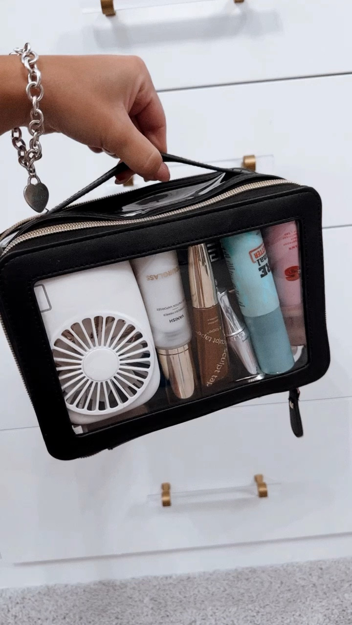 Aofa Makeup Bag Small Travel Cosmetic Bag Lightweight PU Leather