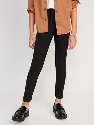 Full-Length Built-In Tough Rib-Knit Leggings for Girls | Old Navy (US)
