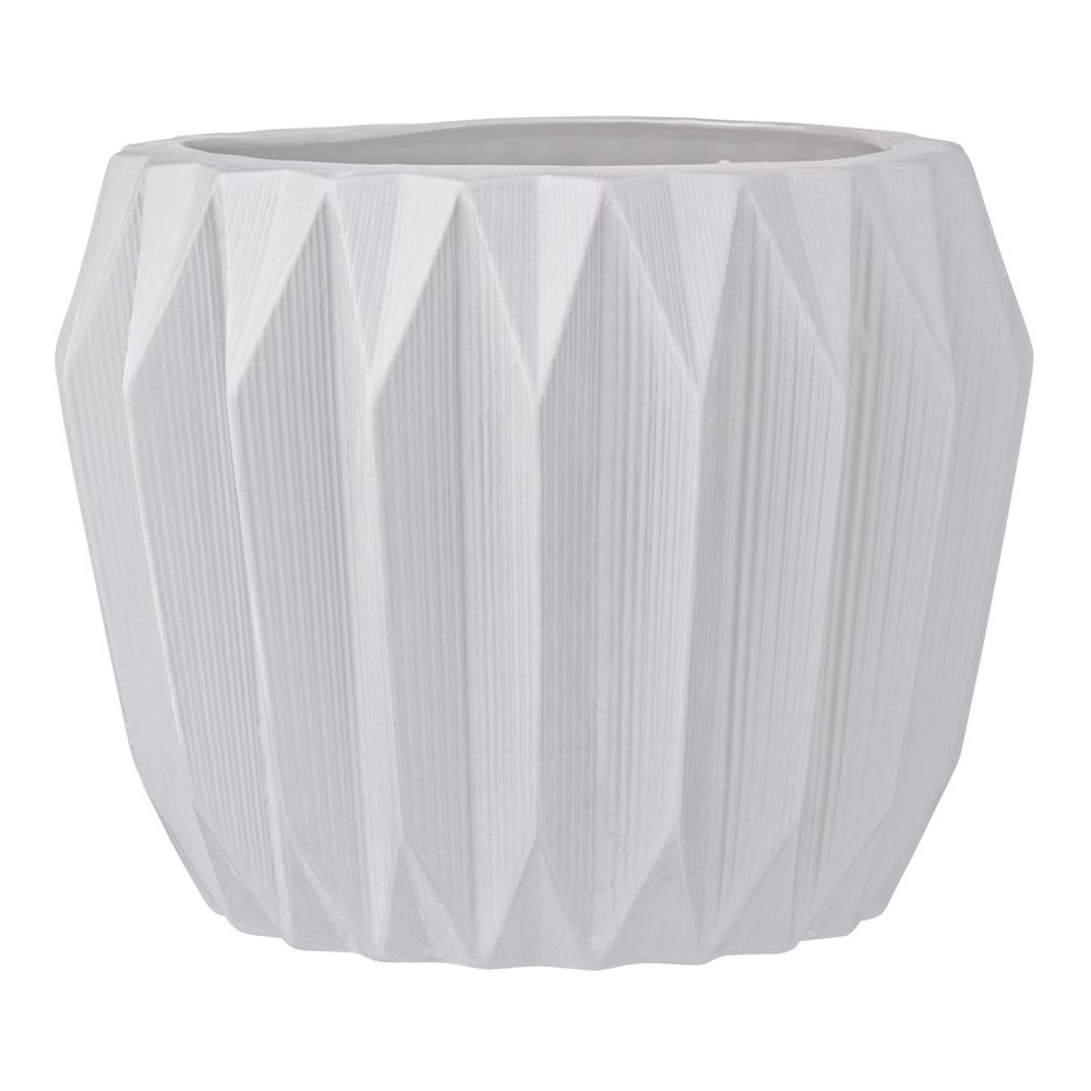 Ceramic Fluted Flower Pot - White (7"") - 3R Studios | Target