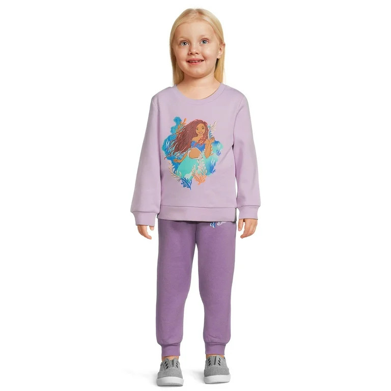 The Little Mermaid Live Action Toddler Girl Fleece Top and Joggers Set, 2-Piece, Sizes 2T-5T | Walmart (US)