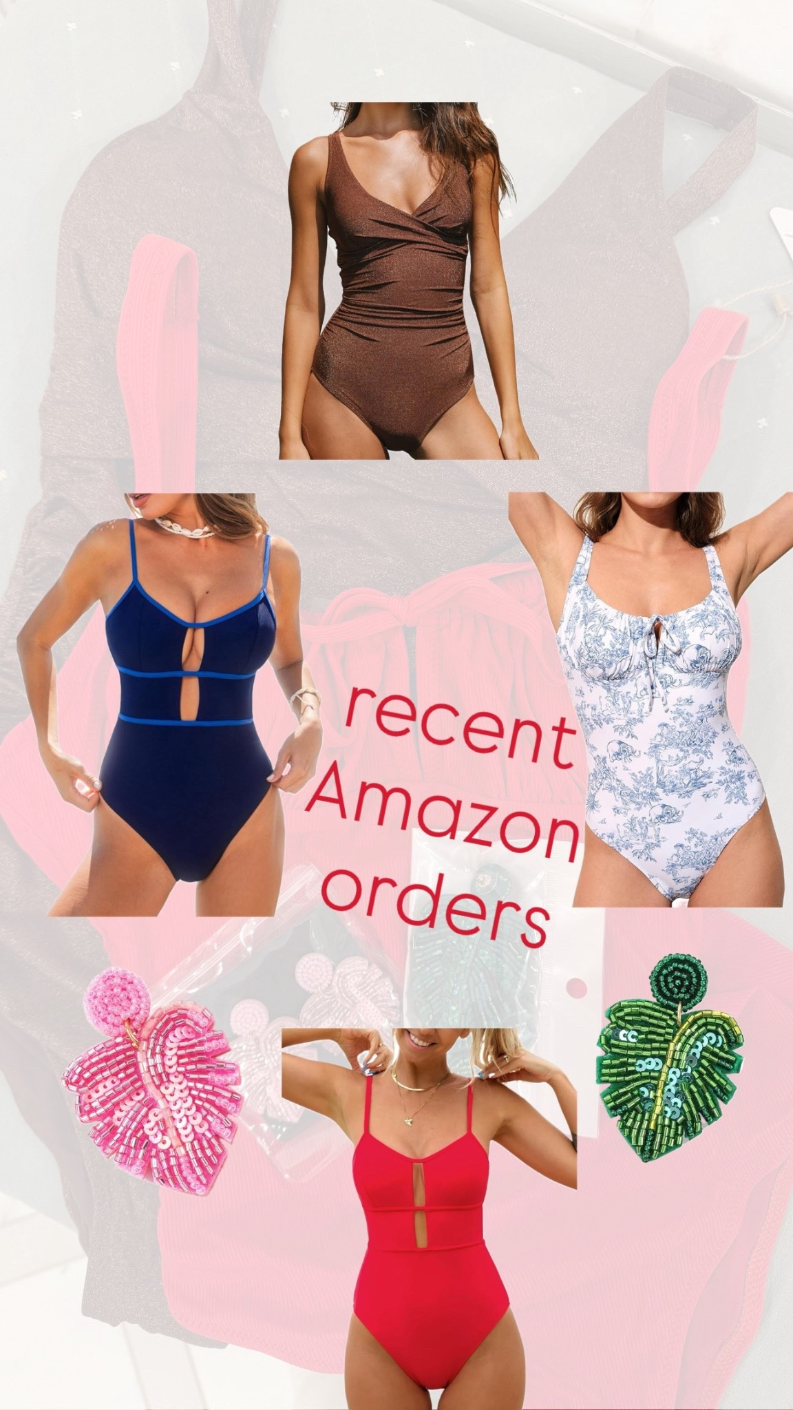 Spring break / vacation / summer Amazon finds 
Swimsuit - one piece - statement earring 

#LTKSaleAlert #LTKmomlife #LTKootd