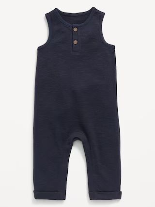 Unisex Sleeveless Thermal-Knit Henley One-Piece for Baby | Old Navy (US)