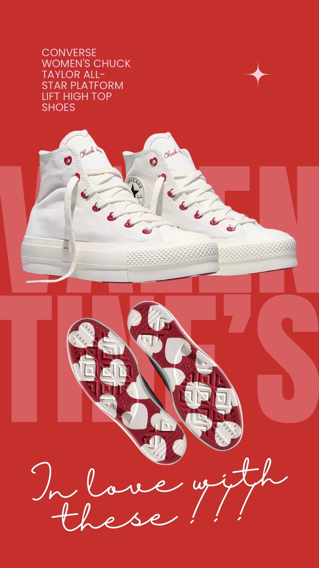 Converse Women's Chuck Taylor All-Star Platform Lift High Top Shoes !! So cute for Valentine’s Day 

#LTKU #LTKValentine #LTKActive
