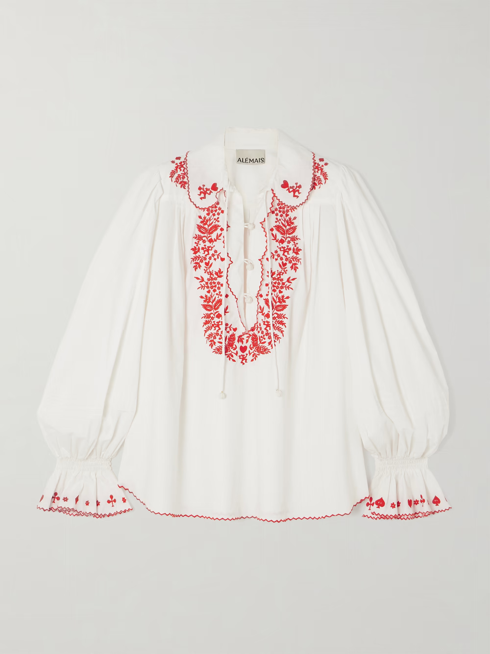Hearts embroidered organic cotton-poplin shirt | NET-A-PORTER (US)
