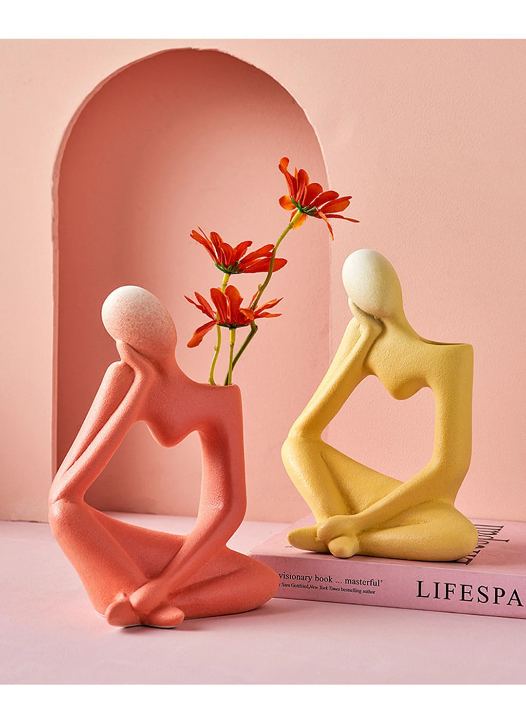 Thinker, Pastel, Interior decoration, Design, Original gift, Artistic vase, Ceramic vase, Office ... | Etsy (NL)