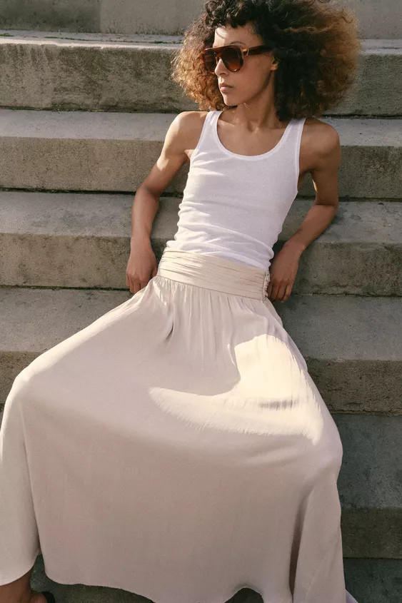 SATIN MIDI SKIRT | Zara UK