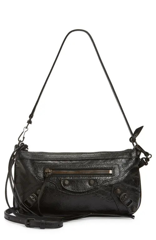 Balenciaga Le City Leather Pouch on a Strap in Black at Nordstrom | Nordstrom