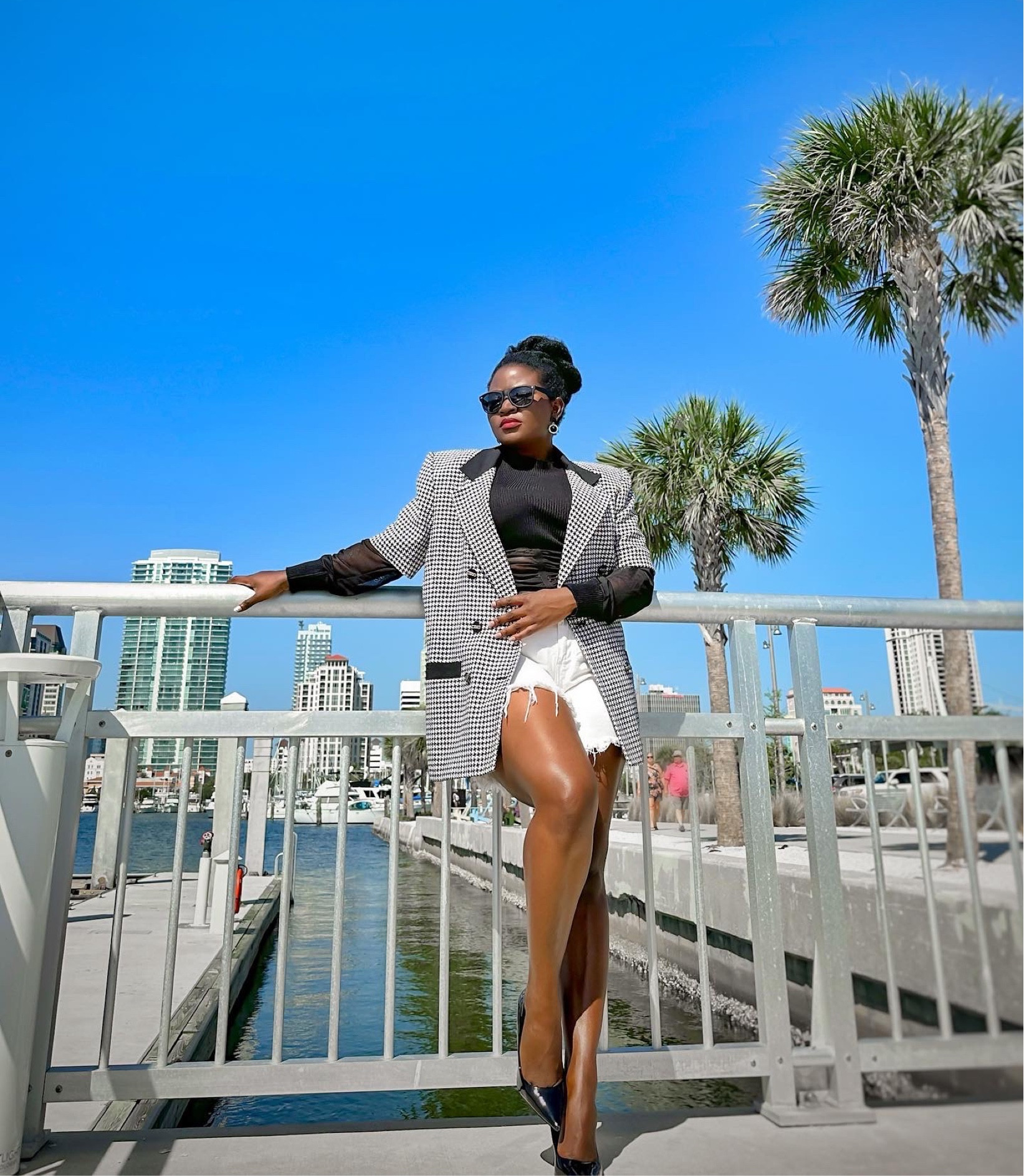Do you wear heels on vacations? I do 💃🏾🤩

Pictured ( St. Petersburg Florida staycation) Brunch outfit idea 

blazer outfits, White denim shorts, Travel outfit, black heels, plaid blazer, spring outfits, LTKU, LTKshoecrush 

#LTKstyletip #LTKtravel #LTKFind