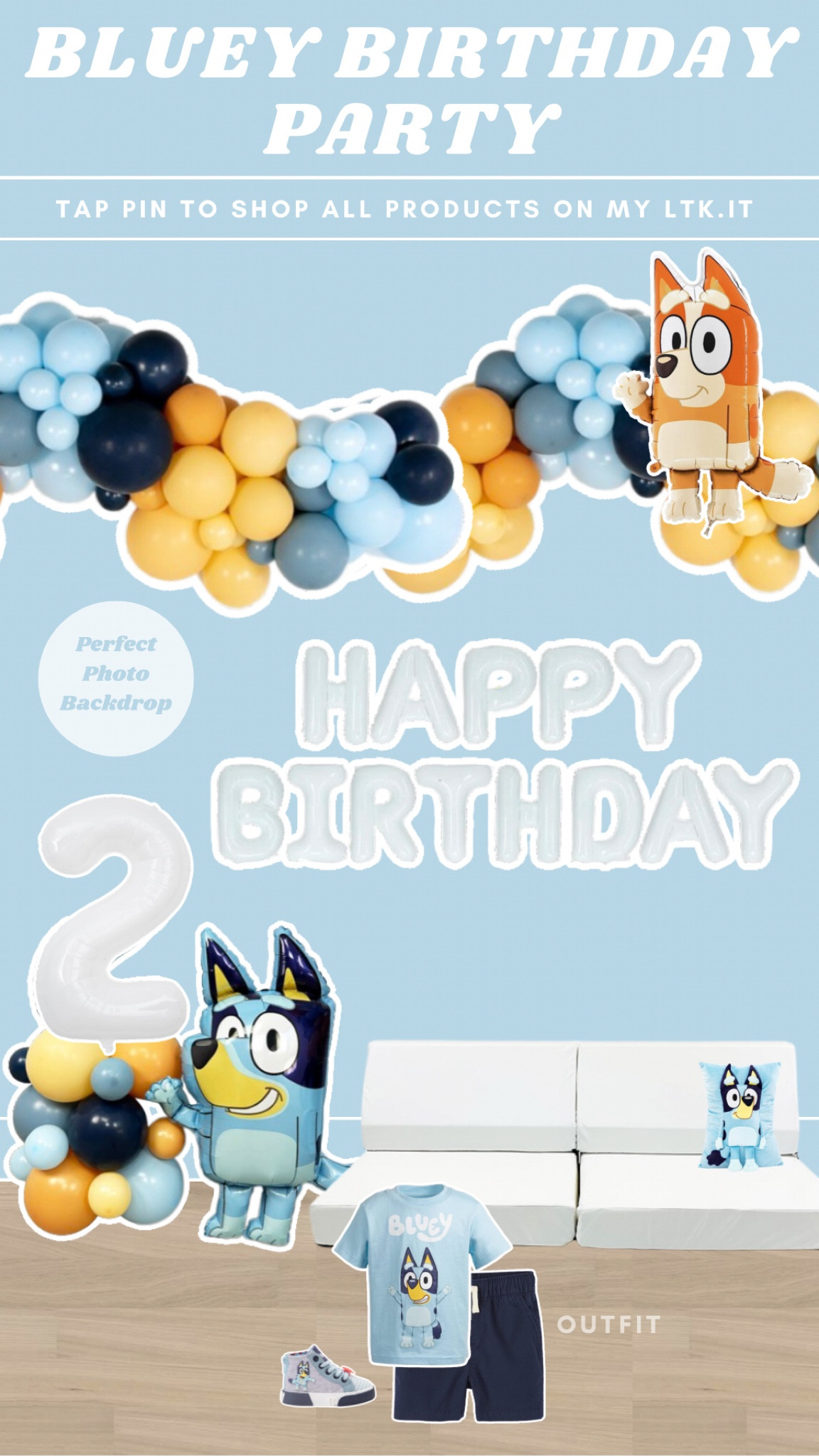 Bluey Balloon Garland Bluey Birthday Party Wackadoo I'm Two Bluey