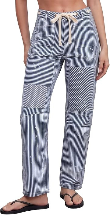 Kedera Women Striped Barrel Jeans Casual Loose Denim Jeans Wide Leg Baggy Pants Mid Waist Boyfrie... | Amazon (US)