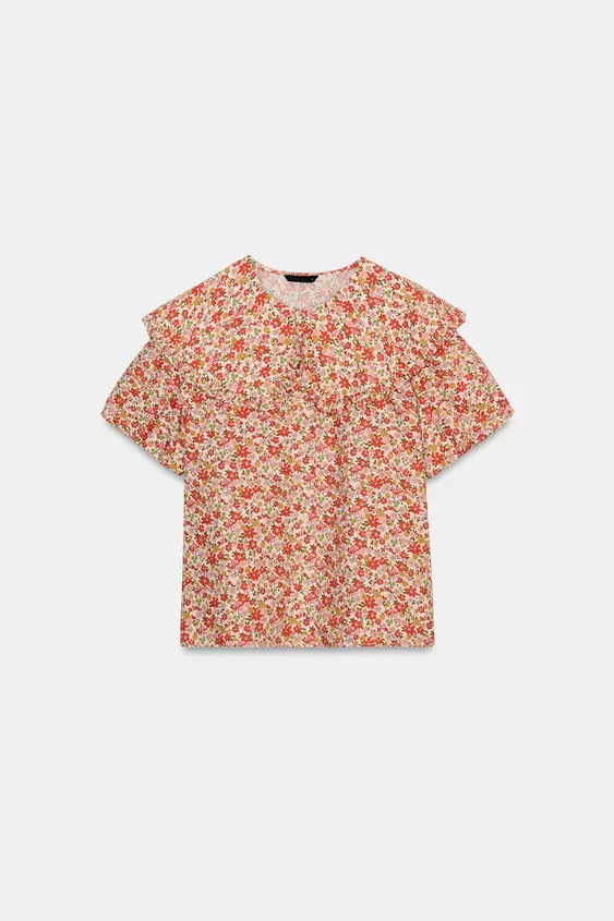 FLORAL PETER PAN COLLAR SHIRT | Zara US