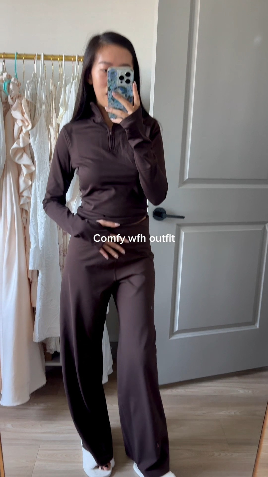 Half zip (XS), pants (XS), fabletics outfit, work from home outfit, wide leg pants, loungewear 

#LTKFindsUnder50 #LTKStyleTip #LTKSeasonal