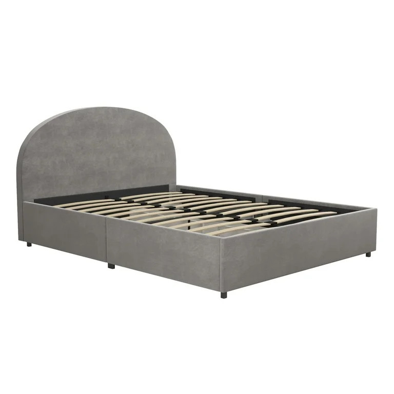 Mr. Kate Moon Upholstered Bed with Storage, Queen Size Frame, Light Gray Velvet | Walmart (US)