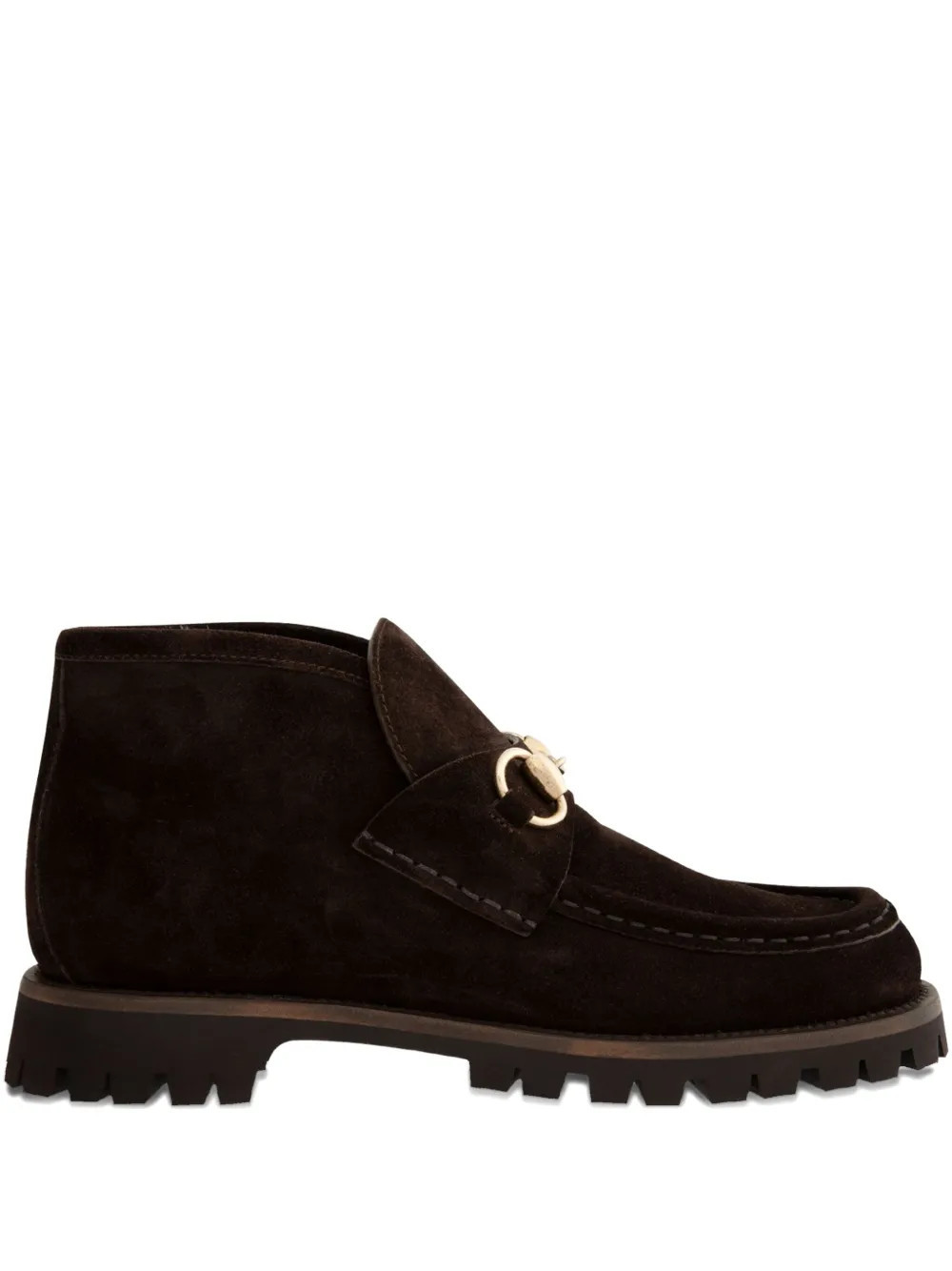Gucci horsebit suede boots - Brown | Farfetch Global