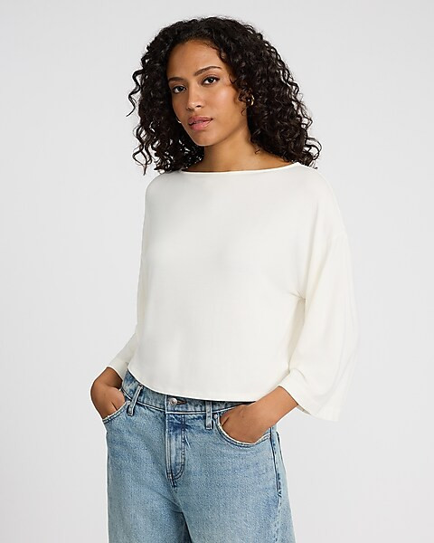 Supersoft Relaxed Boat Neck Dolman Sleeve Tee | Express