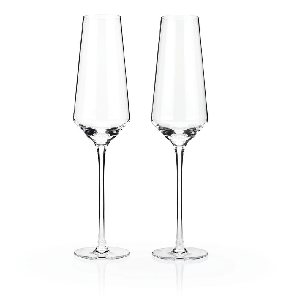 Viski 2-Piece Crystal Champagne Flute Set | The Home Depot