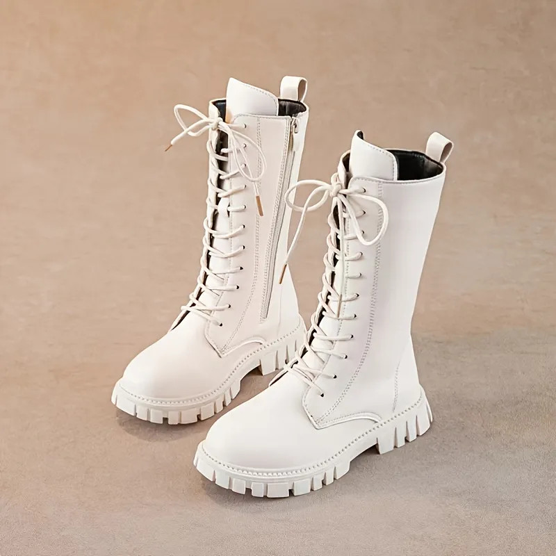 Girls Zipper Mid Boots Martin Boots | Temu Affiliate Program