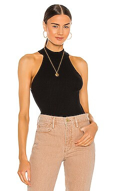 FRAME Luxe Halter Sweater Top in Noir from Revolve.com | Revolve Clothing (Global)