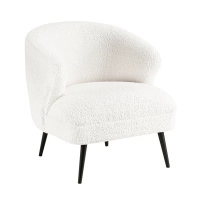 Modern Luxury Beige Boucle 1Pc Accent Chair, High - Density Foam Padding, Plywood Base, Black Metal Legs, 300Lbs Limit Foam, Structure, Capacity, Atta | Wayfair North America