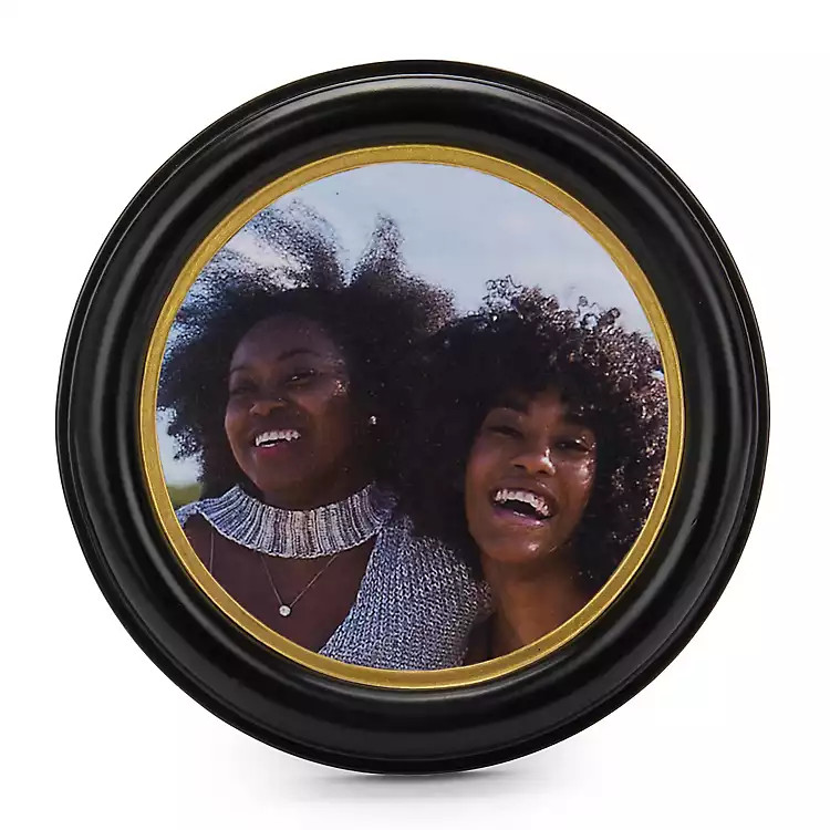 Black with Gold Round Picture Frame | Kirklands
