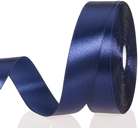 1 Inch Navy Solid Satin Ribbon, 50 Yards Craft Fabric Ribbon for Gift Wrapping Floral Bouquets We... | Amazon (US)
