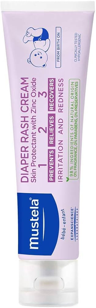 Mustela Baby Diaper Rash Cream 123 - Skin Protectant with Zinc Oxide - Fragrance Free & Paraben F... | Amazon (US)