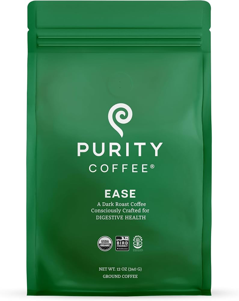 Purity Coffee EASE Dark Roast Ground Coffee for Low Acidity - USDA Organic and Third-Party Tested... | Amazon (US)