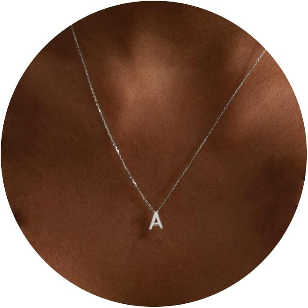 Initial Necklaces for Women,Dainty Silver Letter Necklace Name Personalized Monogram Pendant Neck... | Amazon (US)