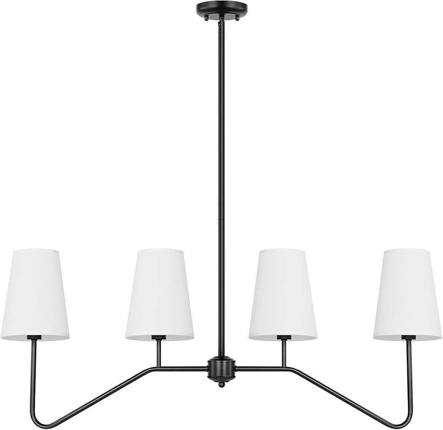 Brightever Linear Chandelier—Kitchen Island Lighting, 4-Light Black Chandeliers for Dining Room... | Amazon (US)