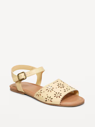 Faux-Leather Perforated Sandals for Girls | Old Navy (US)
