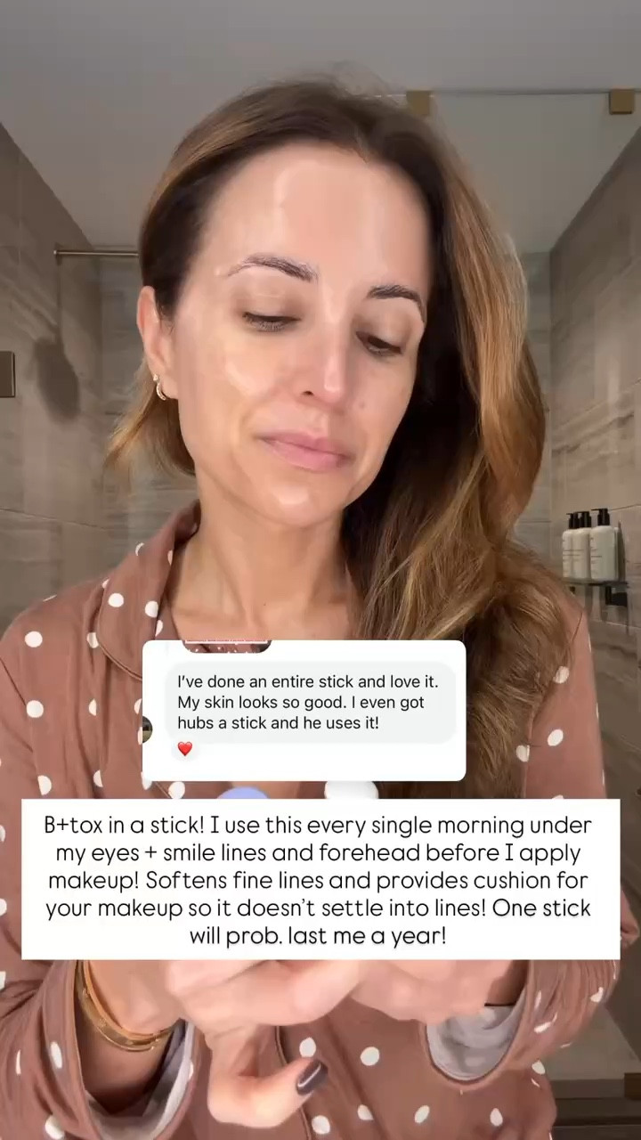 Unsexy things I do to look and feel my best! B+toxin a stick will easily last you a year. This was one of my favorite beauty products of 2025. I apply it under my eyes and all my smile lines before I put on makeup. You can also use this at night. Highly recommend!! 


#LTKselfcare #LTKBeauty #LTKmorningroutine