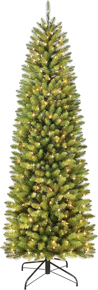 Puleo International 7.5 Foot Pre-Lit Fraser Fir Pencil Artificial Christmas Tree with 350 UL List... | Amazon (US)